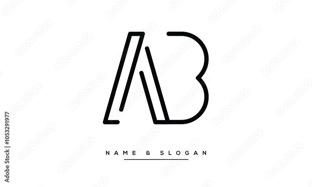 Fototapeta premium AB, BA Abstract Letters Logo Monogram