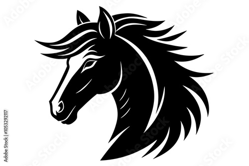 Horse Head Silhouette Vector Art Illustration photo