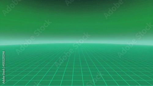 Wallpaper Mural  Retro-Futuristic green Horizon in a Grid Pattern, Perfect for Technology-Themed Presentations or Video Game Interfaces Torontodigital.ca