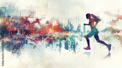 Urban Runner Abstract Art