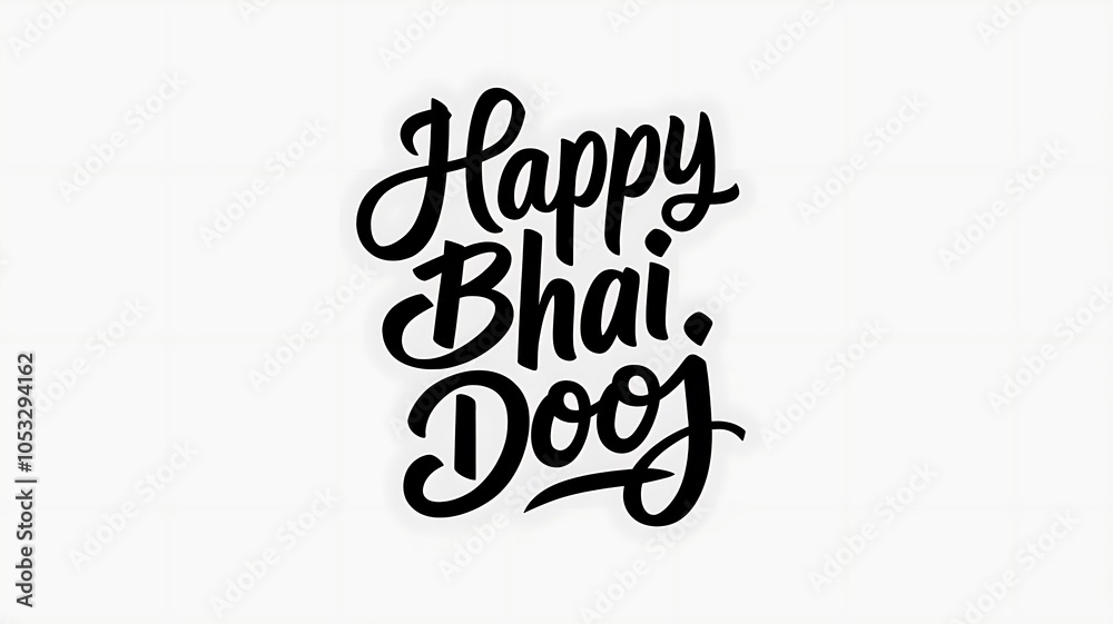 Obraz premium Happy Bhai Dooj, Festive Bhai Dooj, typography, calligraphy, Bhai Dooj, Text, Poster. Banner. 