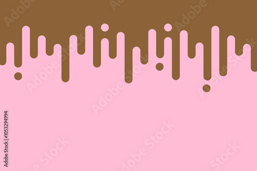 Chocolate liquid dripping background vector illustration