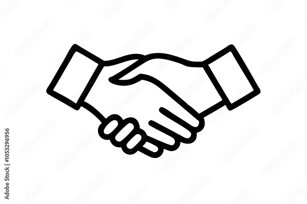 Minimalist Handshake Icon Silhouettes Vector Illustration on White Background Minimalist Handshake Icon Silhouettes Vector Illustration on White Background
