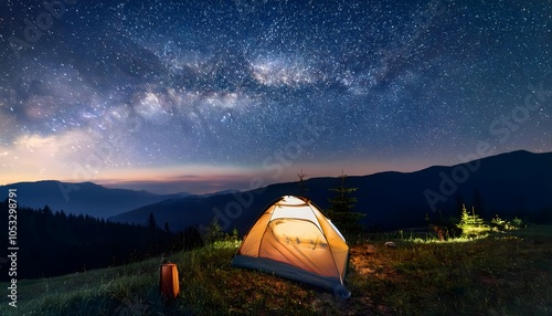 Camping under clear night skies filled with stars