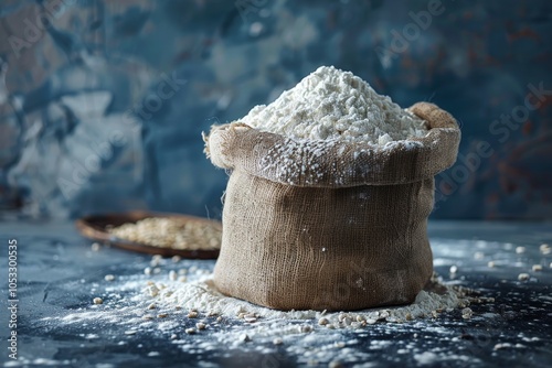 Fresh flour: banner for baking and cooking photo