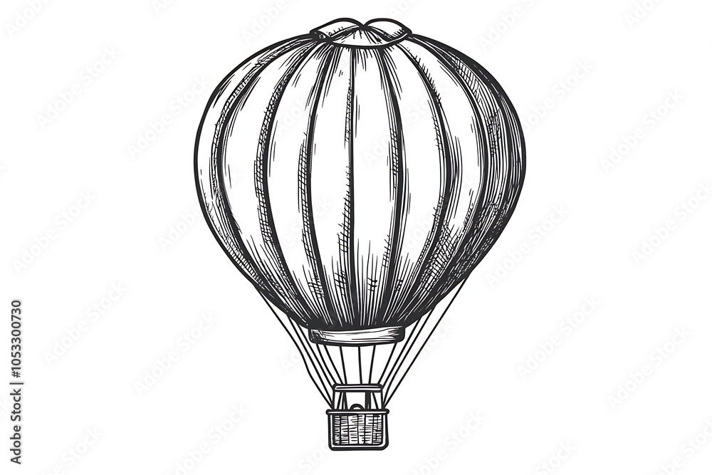 Naklejka premium Hand Drawn Hot Air Balloon Illustration