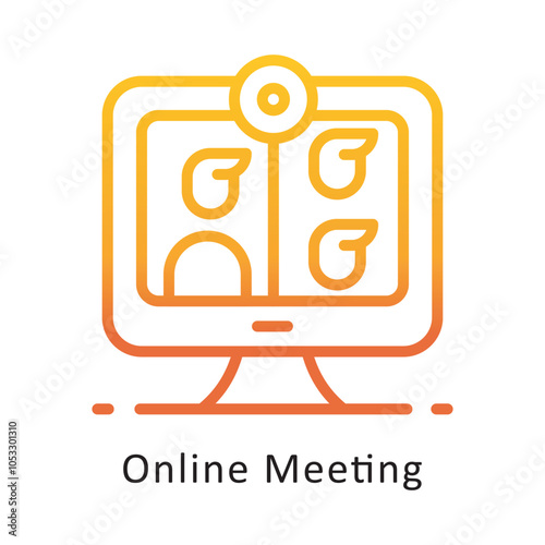 Online Meeting vector Outline Gradient Design icon. Workplace Symbol on White background EPS 10 File