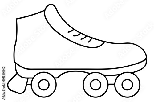 Roller Skate Shoe Isolated Vector Illustration Art