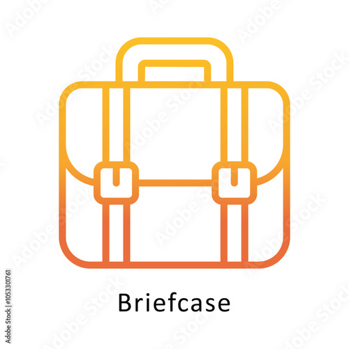 Briefcase vector Outline Gradient Design icon. Workplace Symbol on White background EPS 10 File