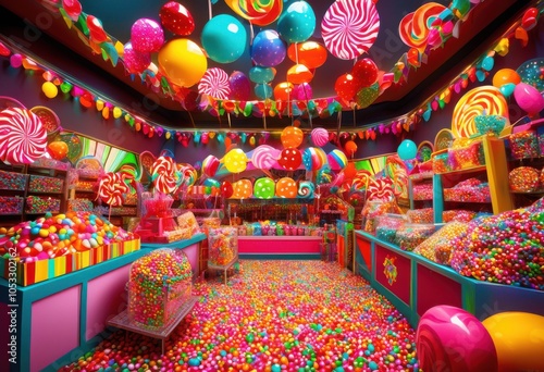 vibrant candy assortment colorful setting bright tones whimsical arrangements, sweets, treats, colors, design, celebration, palette, texture, patterns