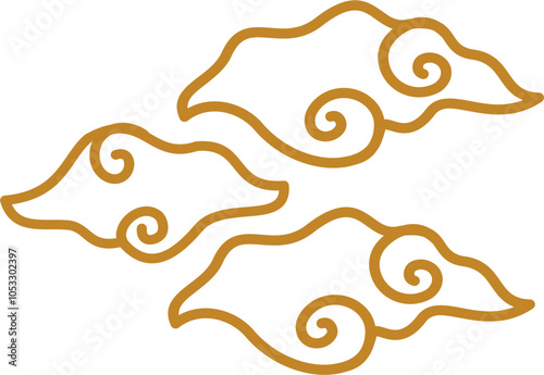 Indonesian batik motif mega mendung 