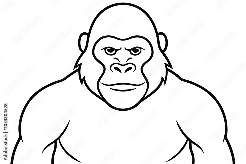 Ape line art vector illustration Ape line art vector illustration