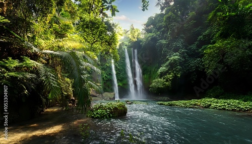 Exploring hidden waterfalls in lush tropical jungles