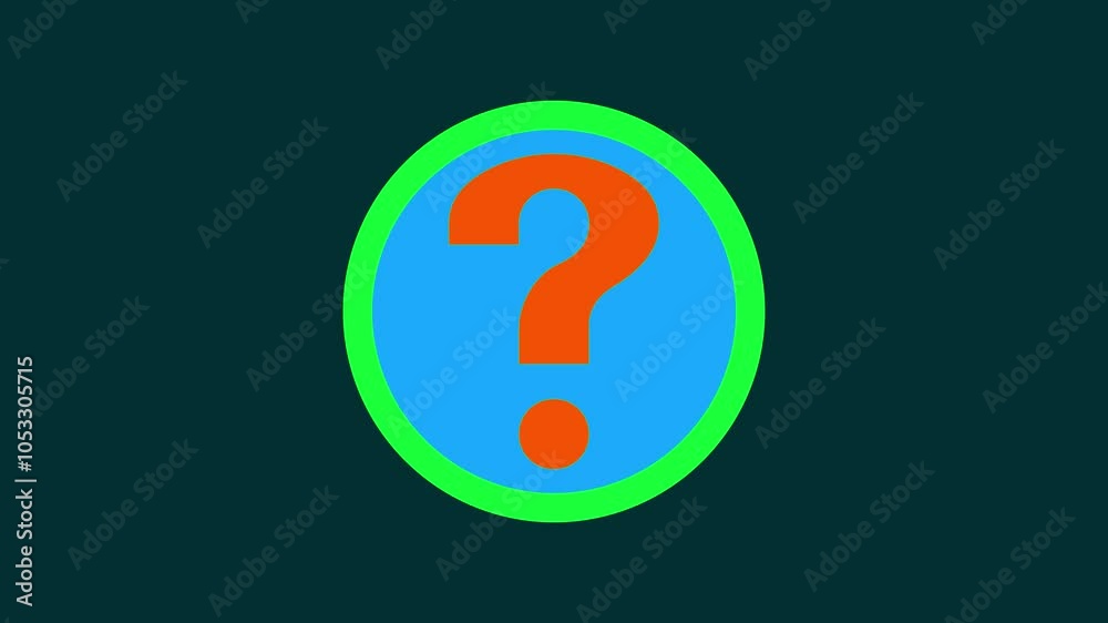 Question mark icon animation, isolated on background with alpha channel. Question mark icon animation, isolated on background with alpha channel.