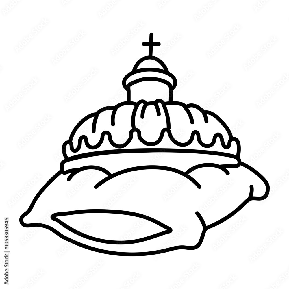 Fototapeta premium Garnier house icon in doodle style