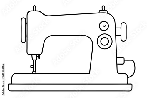 Sewing Machine Line Vector Isolated Illustration Art