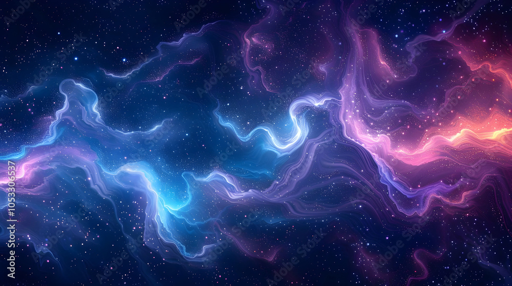 Fototapeta premium Abstract Background with Cosmic Swirls and Stars