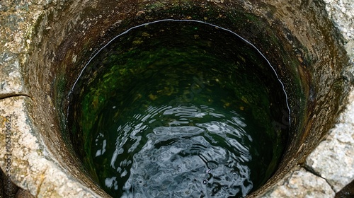 Obraz na płótnie Well pump water extraction from deep underground, well pump water, resource management, , w salonie