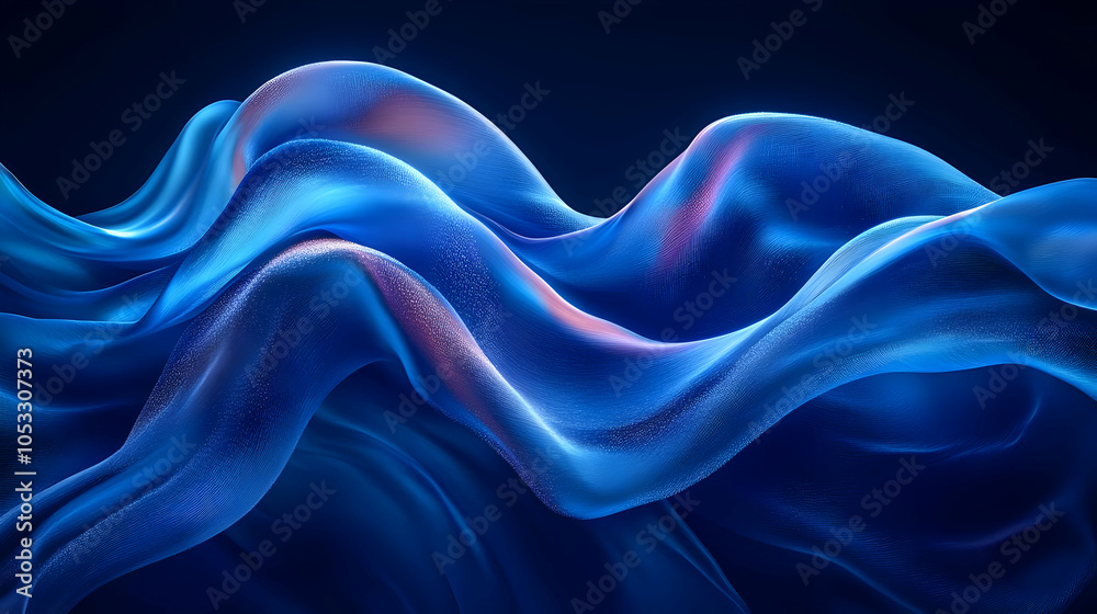 Obraz premium Abstract Blue 3D Wave Illustration