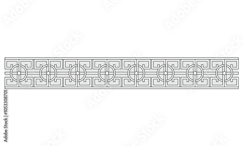 Isolated Chinese ornamental border. Vector illustration. Ethnic design element. Good for card, frame, textile, carpet, floor or door design