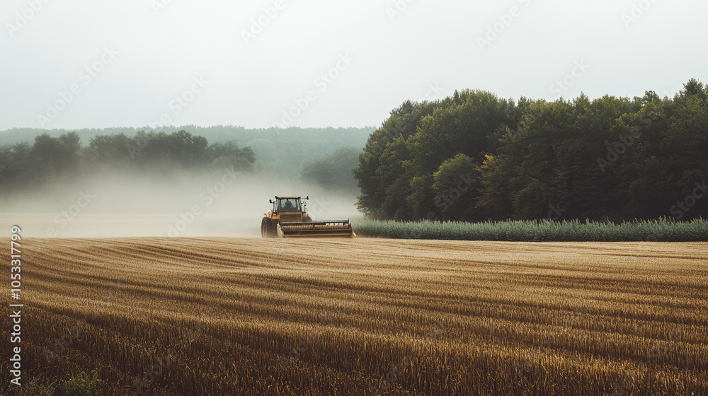 Fototapeta premium tractor in the field