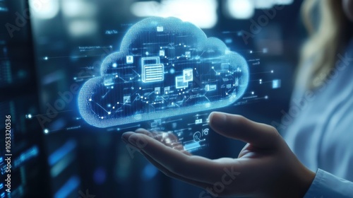 Cloud migration process: IT team migrating business applications to the cloud