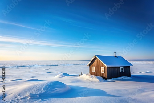 Arviat Nunavut Cabin - Arctic Landscape Winter Scenery photo