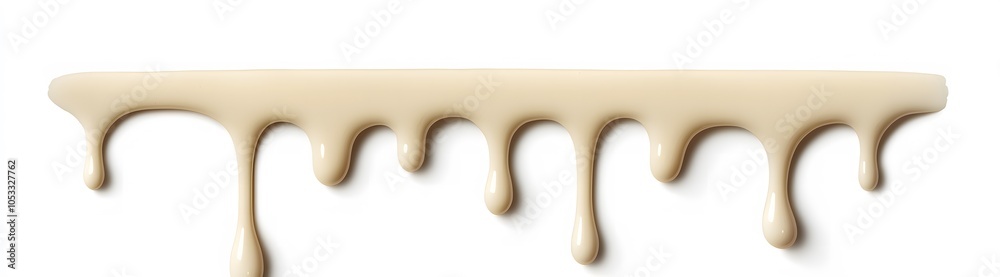 Dripping yellow cream isolated on a white background Dripping yellow cream isolated on a white background