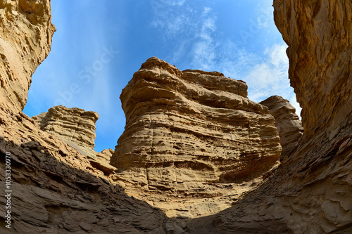 Geomorphic Scenery Desert in Xinjiang, China photo