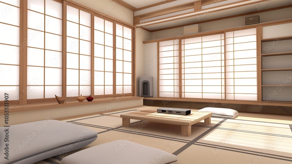Minimalist Japandi Interior Design of Modern Living Room - a stylish and harmonious visual. The minimalist Japandi interior design in the modern living room creates a serene and inviting living space Minimalist Japandi Interior Design of Modern Living Room - a stylish and harmonious visual. The minimalist Japandi interior design in the modern living room creates a serene and inviting living space