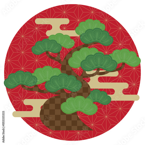 おめでたい松の木のベクターイラスト