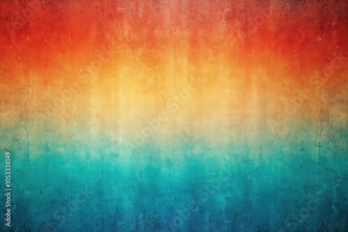 Retro Summer Gradient Background - Teal, Orange, Red, Blue Noise Texture