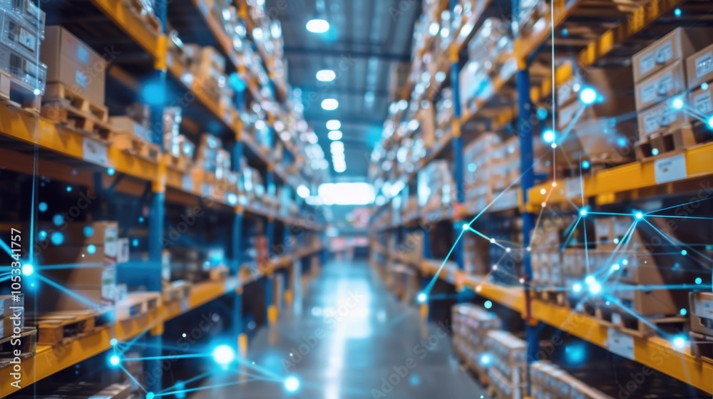 Fototapeta premium Blockchain for Transparency: Uses blockchain tech to accurately record and verify supply chain events, ensuring authenticity and minimizing fraud risk. 