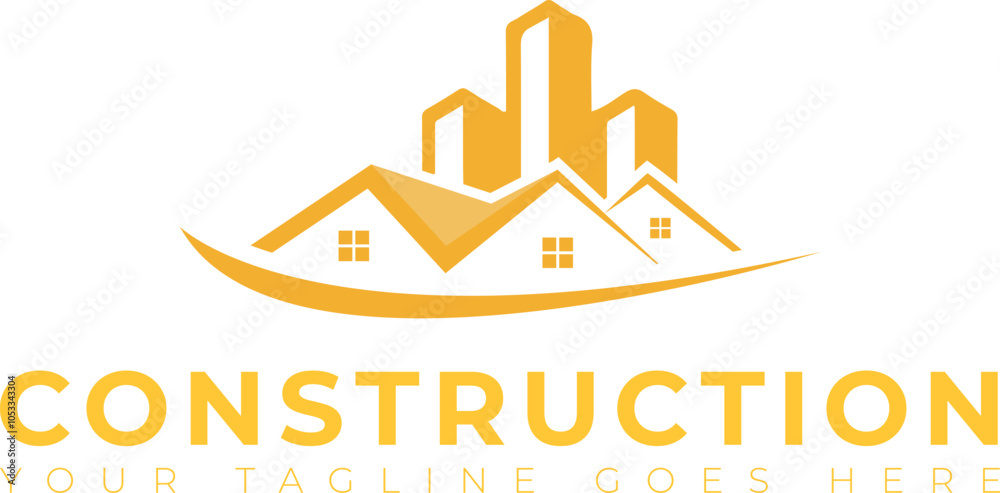 Obraz premium Real estate construction Repair vector logo design template