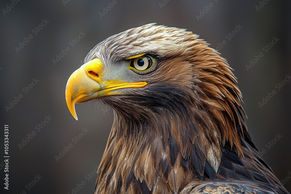 Majestic Close-Up Portrait of a Steppe Eagle: Stunning Bird of Prey in Focus Majestic Close-Up Portrait of a Steppe Eagle: Stunning Bird of Prey in Focus