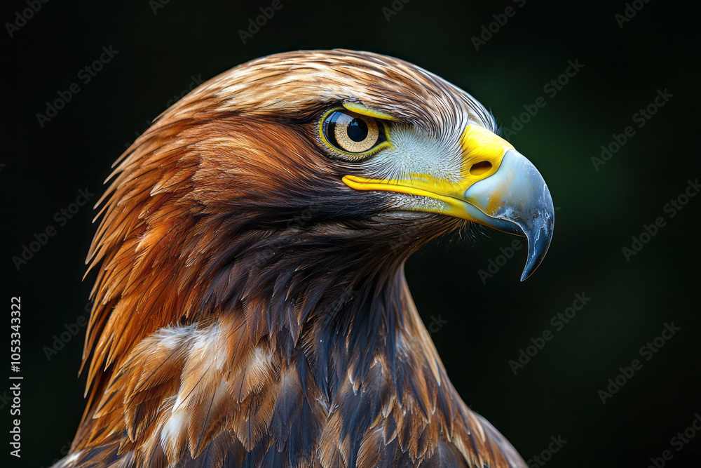 Obraz premium Captivating Close-Up: Majestic Steppe Eagle Portrait