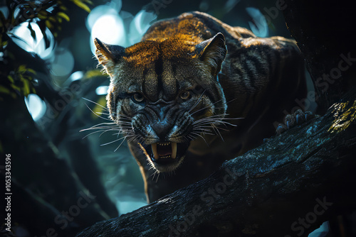Night Stalker: Thylacoleo carnifex in Moonlit Ambush photo