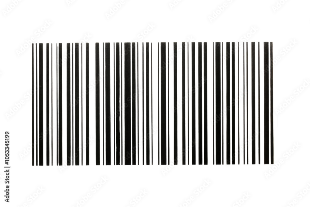 Barcode illustration, with vertical black lines of varying thickness arranged in a sequence. Its minimalist design symbolizes modern digital or retail environments, set against a transparent backgroun Barcode illustration, with vertical black lines of varying thickness arranged in a sequence. Its minimalist design symbolizes modern digital or retail environments, set against a transparent backgroun