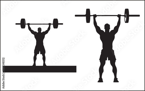 A MAN WORKING OUT BLACK VECTOR SILHOUETTE