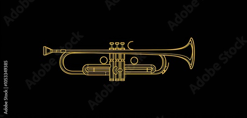 Clean and modern trumpet line icon, symbolizing brass music instruments.
