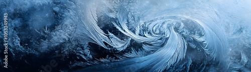 Abstract Swirling Ice Formations in Shades of Blue photo