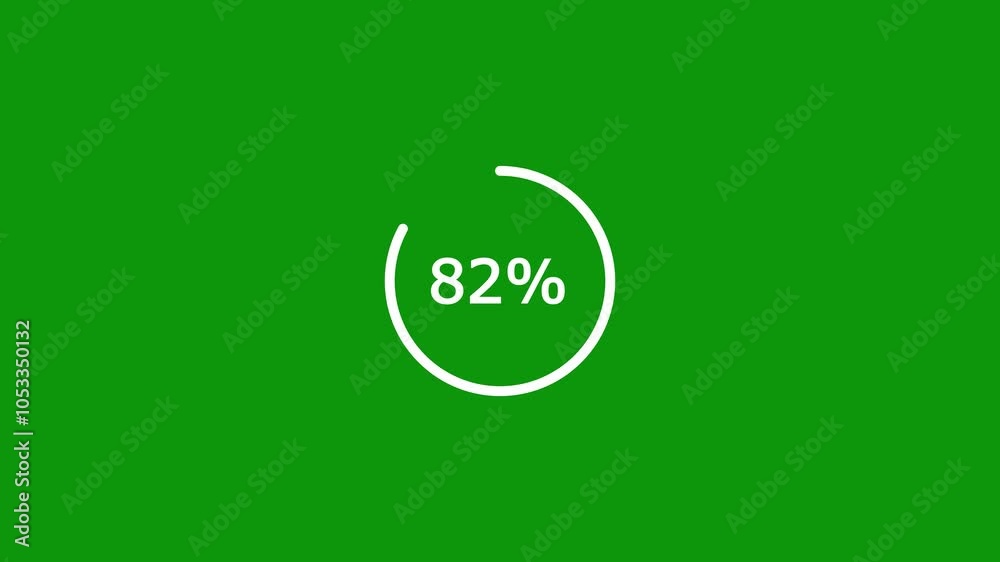 Progress loading circle UI indicator. Loading progress on green screen. Progress loading circle UI indicator. Loading progress on green screen.