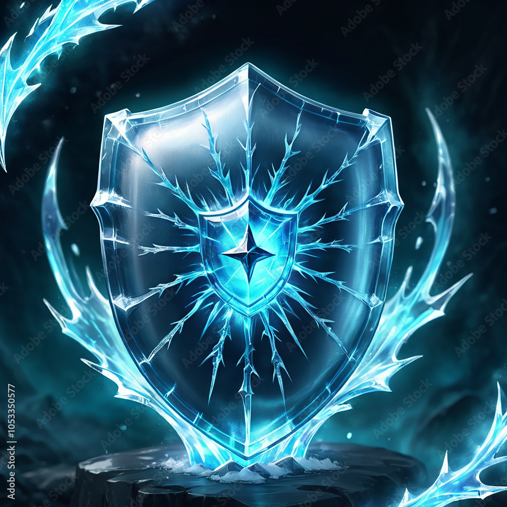 Fototapeta premium Crystalline Shield of Frost and Ice
