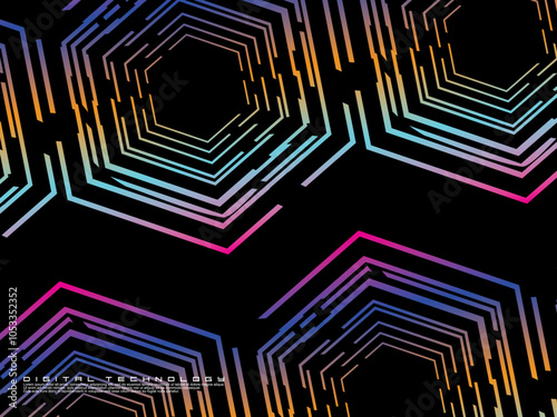 Futuristic dark background digital technology, cyber nano information, abstract communication, future technology data innovation, internet network speed connection.