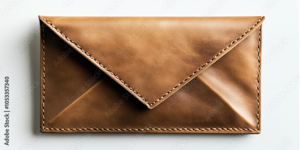 Leather Envelope on Light Background Leather Envelope on Light Background