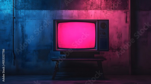 Retro tvs tv with Green Screen Mock Uptv set with green mock-up background, generative ai
