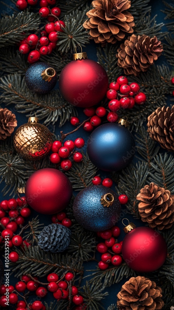Christmas decor background with place for text Christmas decor background with place for text