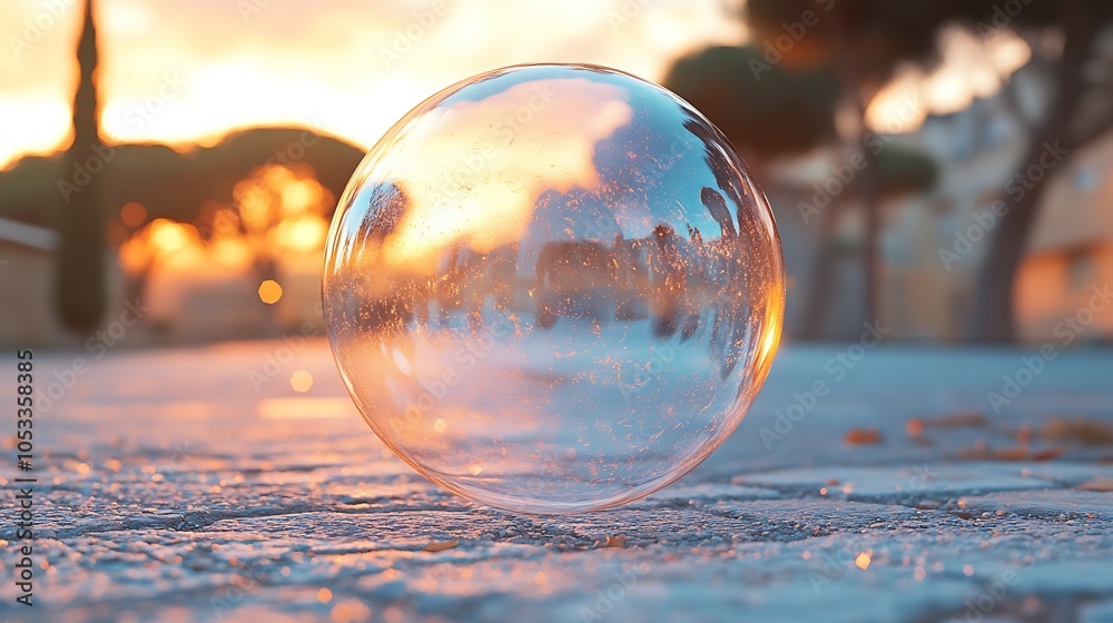 Single transparent bubble in 3d on a contemporary background design Single transparent bubble in 3d on a contemporary background design