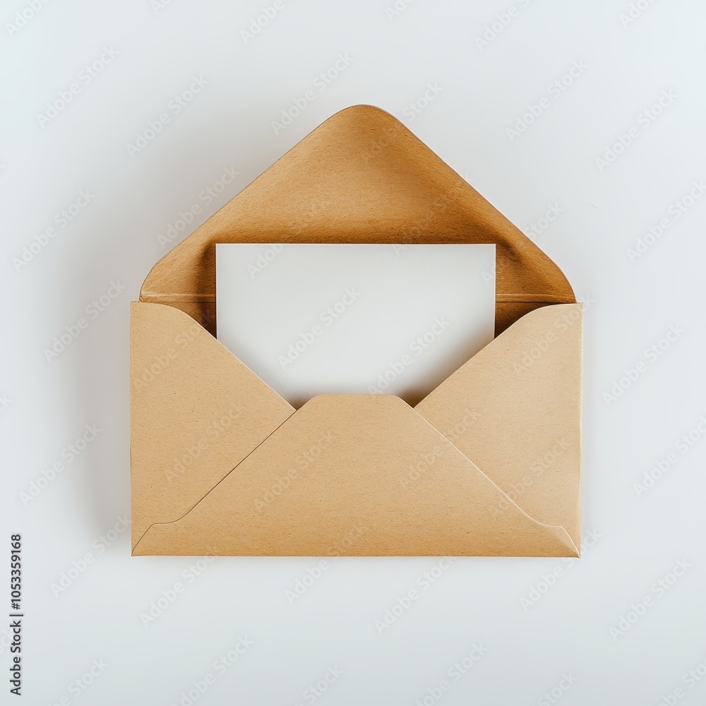 Open Envelope with Blank Card Inside Open Envelope with Blank Card Inside