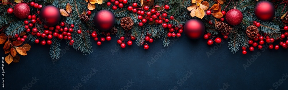 Christmas decor background with place for text Christmas decor background with place for text